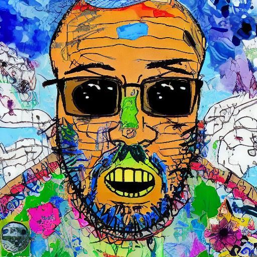 Surrealist Portrait of Man with Gaping Mouth