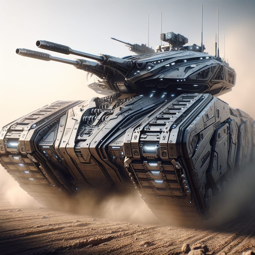 Futuristic Bantu Armored Fighting Vehicle on Battlefield