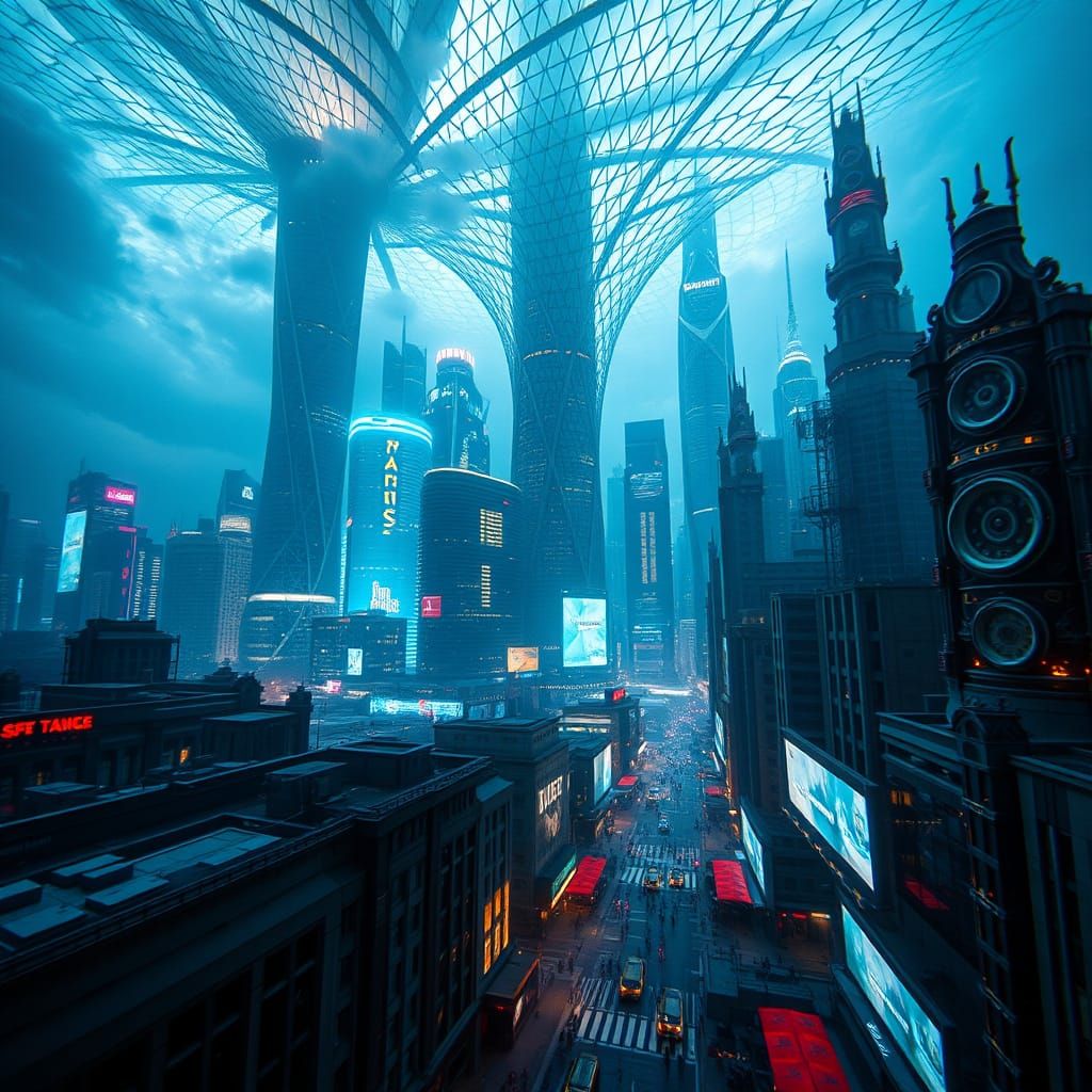 Futuristic Underwater Metropolis in Vibrant HDR