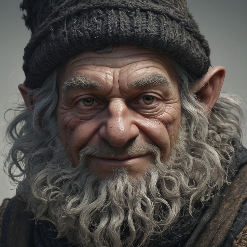 Gnome Cleric Portrait in Engraving Style