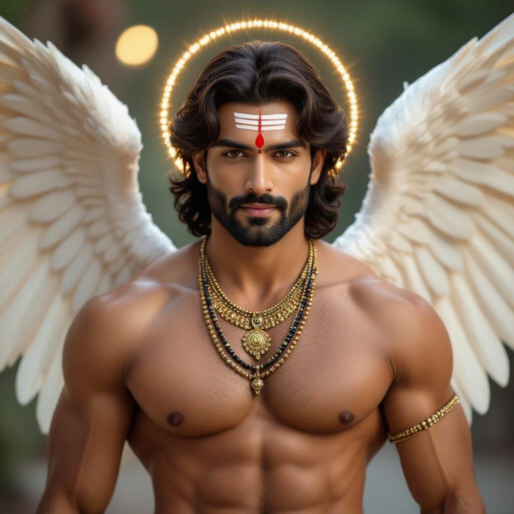 Muscular Hindu God Kartikeya with Strong Jawline