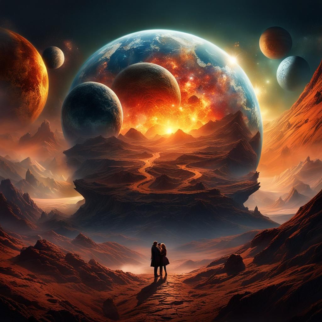 Glowing Lamp Illuminates Earth with 18th Century Figures