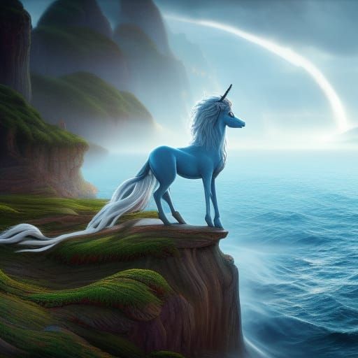 The last unicorn at the edge of the sea