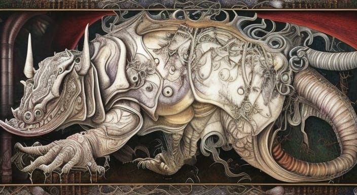 Steampunk Rhinoceros Masterpiece in Gothic Style