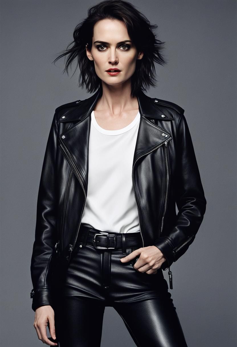 Winona Ryder Portrait: Ultrarealistic Detail, Dark Hair