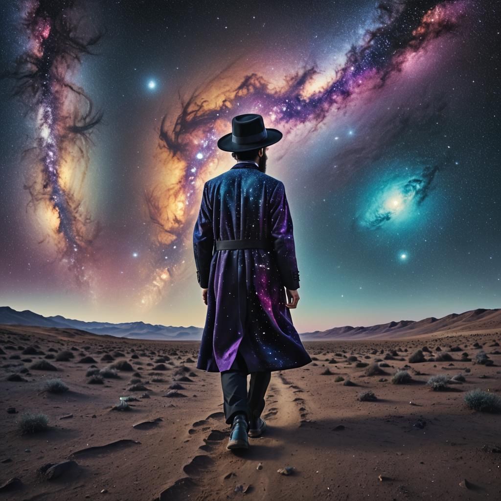 Cosmic Surrealism: Jew Walks Across Galaxy