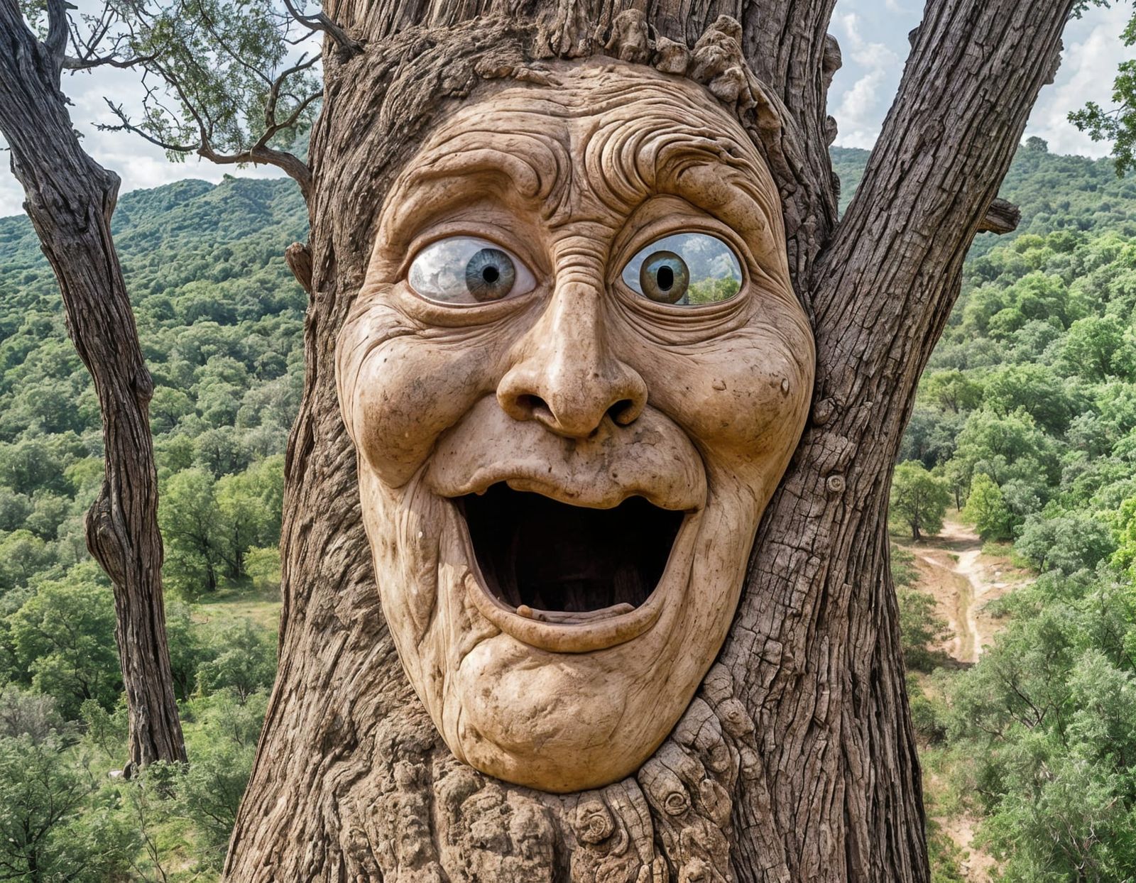 Mushroom on Tree Takes Human Form in Surreal Art