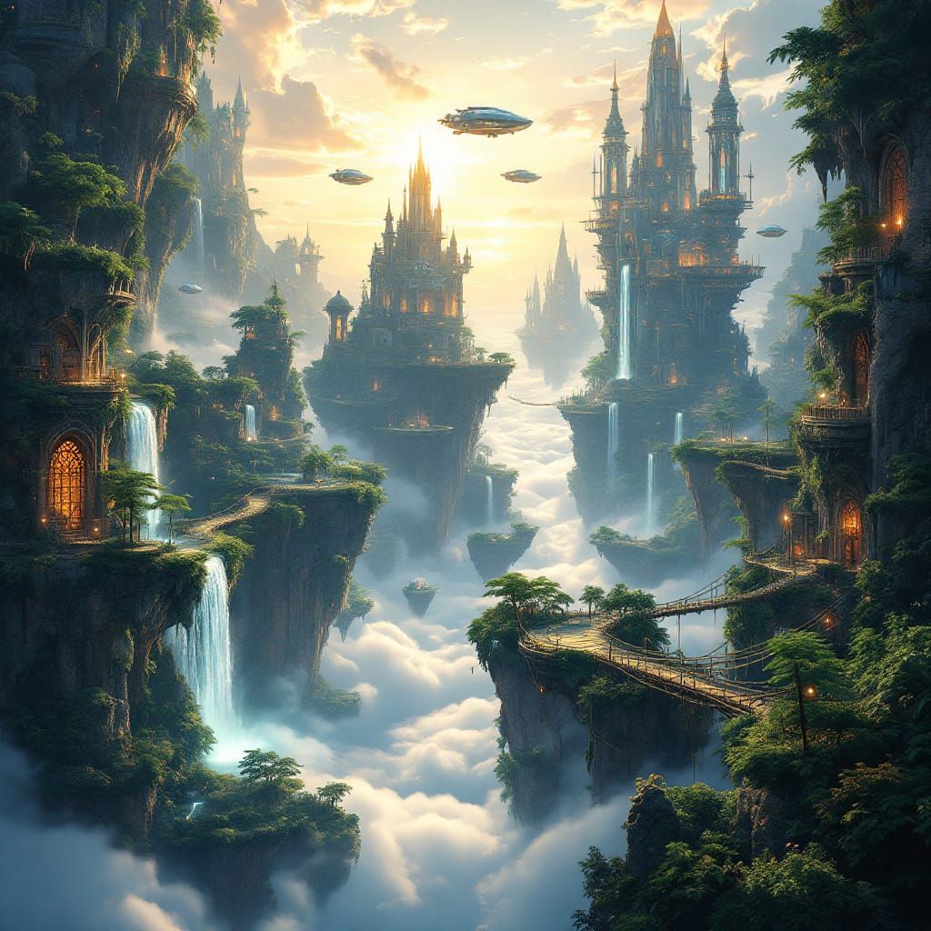 Breathtaking Fantasy City Above the Clouds