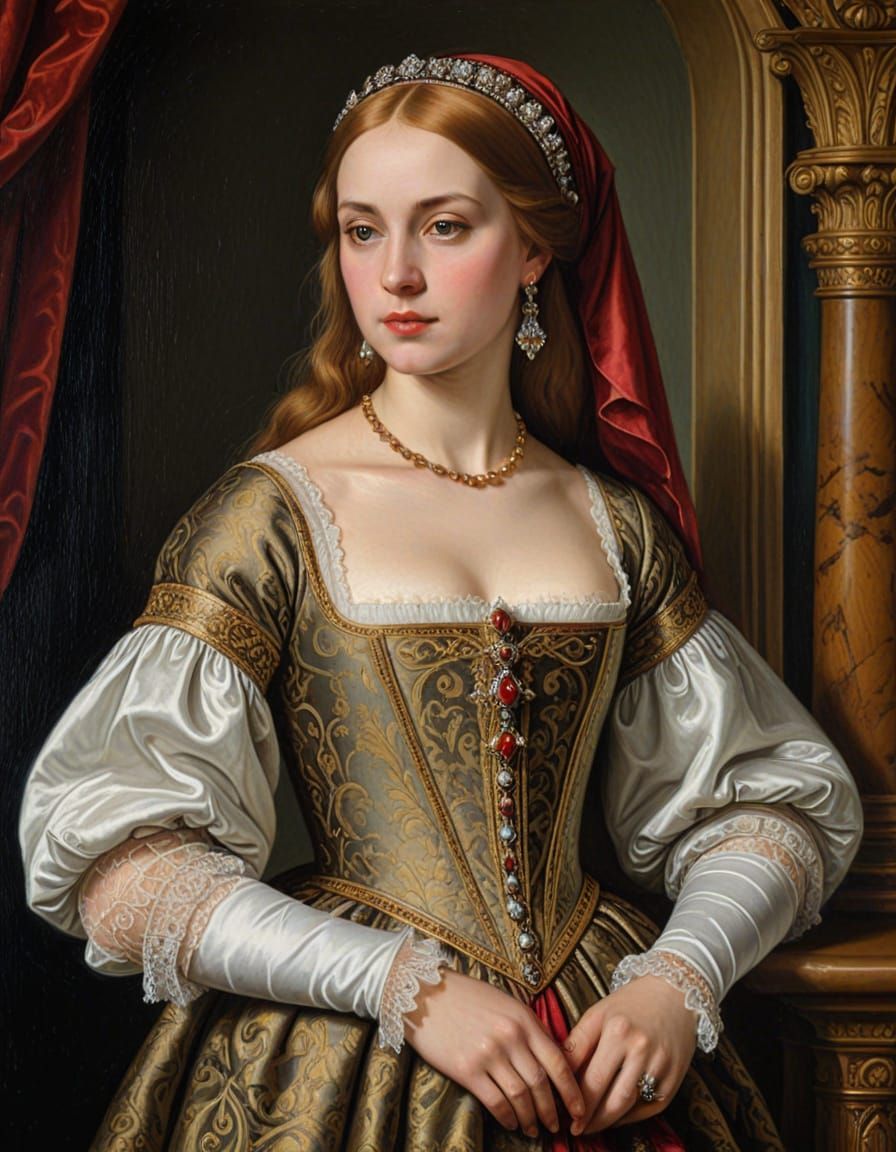 Renaissance Princess in Opulent Palace