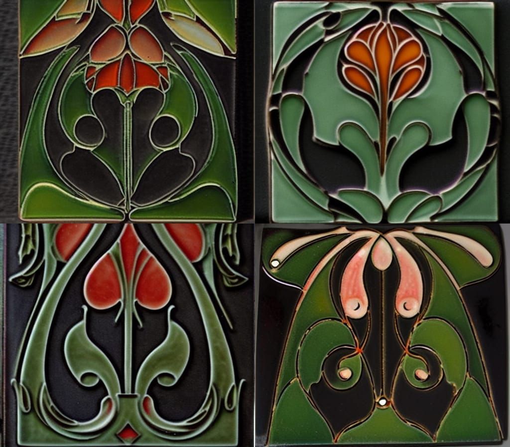 Art Nouveau Craftsman Style Decorative Tiles