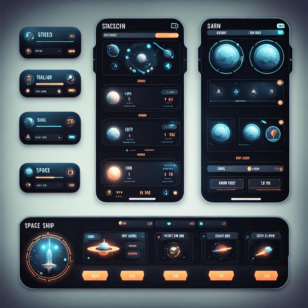 Futuristic Spaceship UI Design
