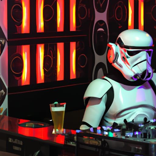 Stormtrooper DJ in Star Wars Cantina