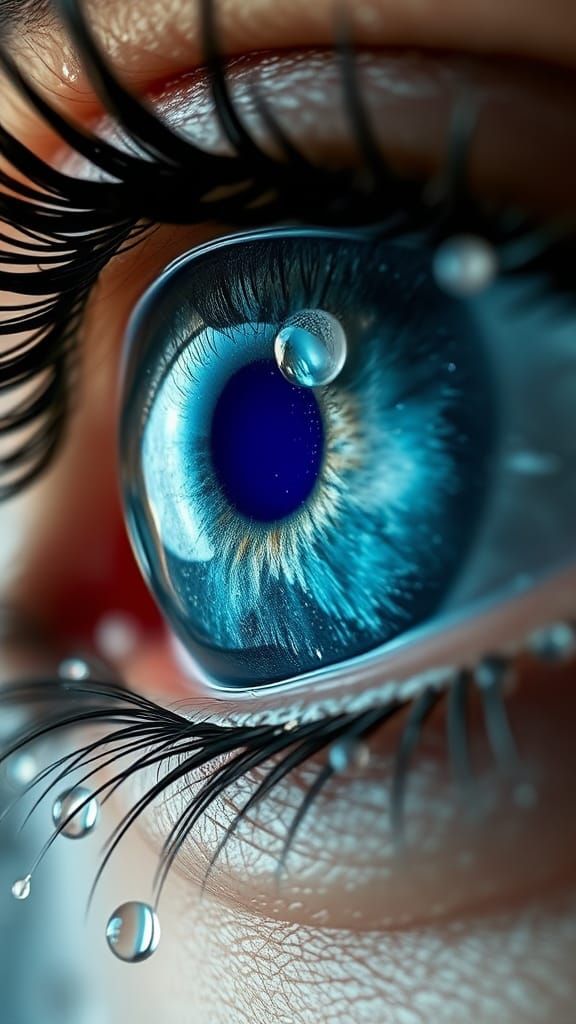 Eye Reflecting Milky Way with Metallic Filigree