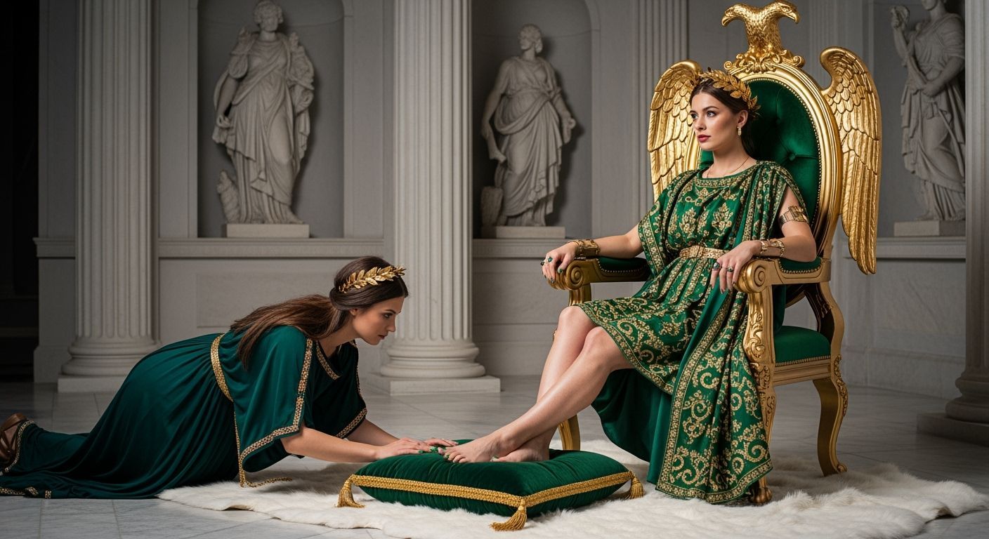 Roman Empress on Imperial Throne, Baroque Style