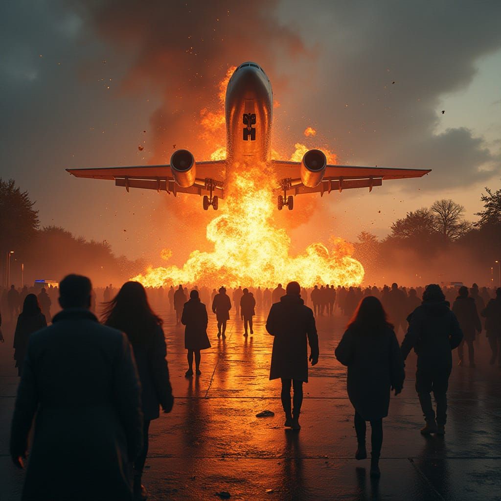 Airplane Crashes into Artistic Monument in a Scene of Chaos ...