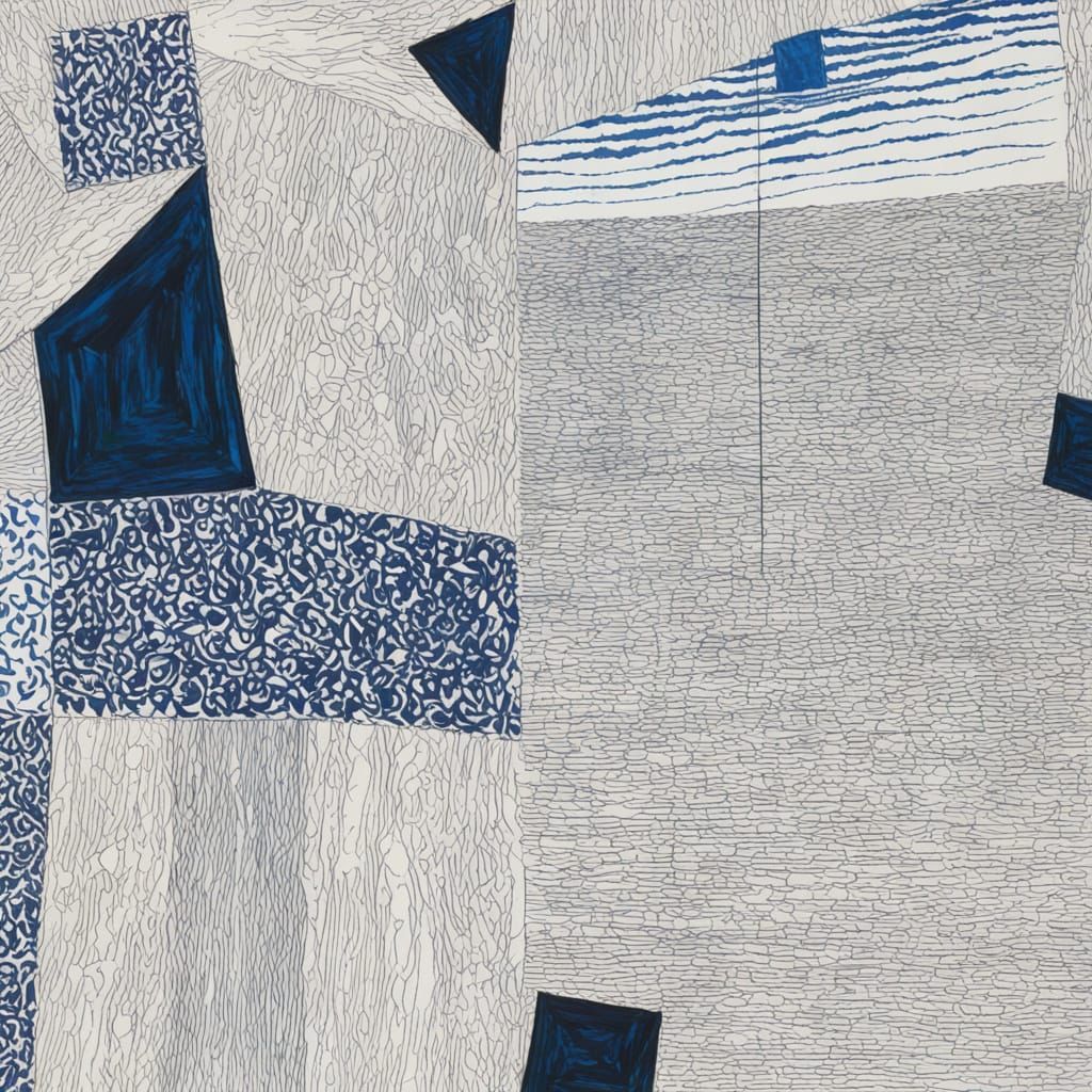 Expressive Landscape in Vibrant Mixed Media