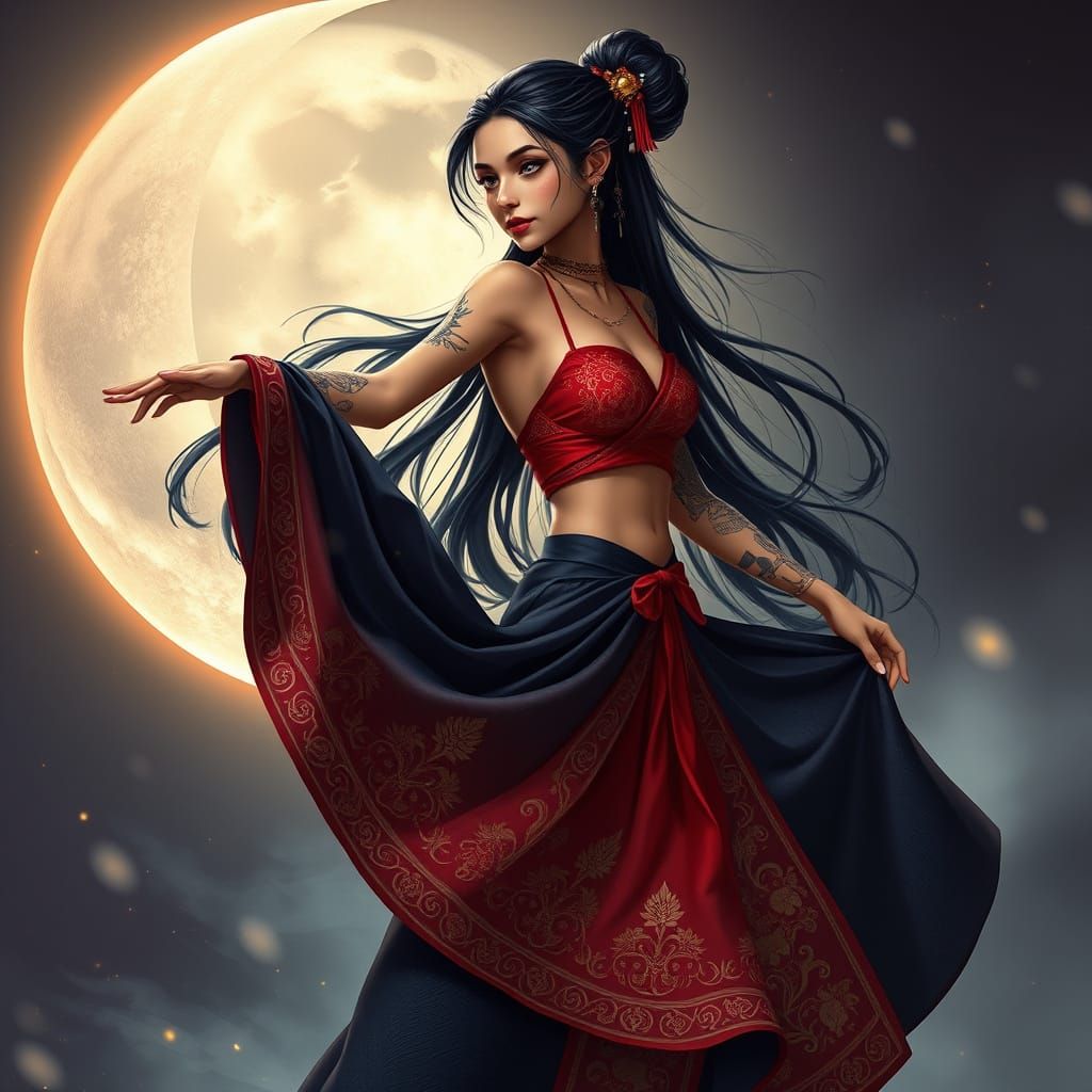 Ecuadorian Woman in Traditional Fantasy Outfit