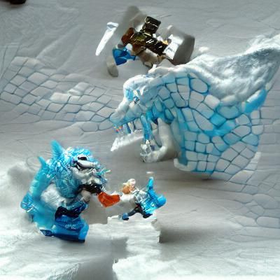 Ice Dragon vs Dwarf Epic Battle Scene