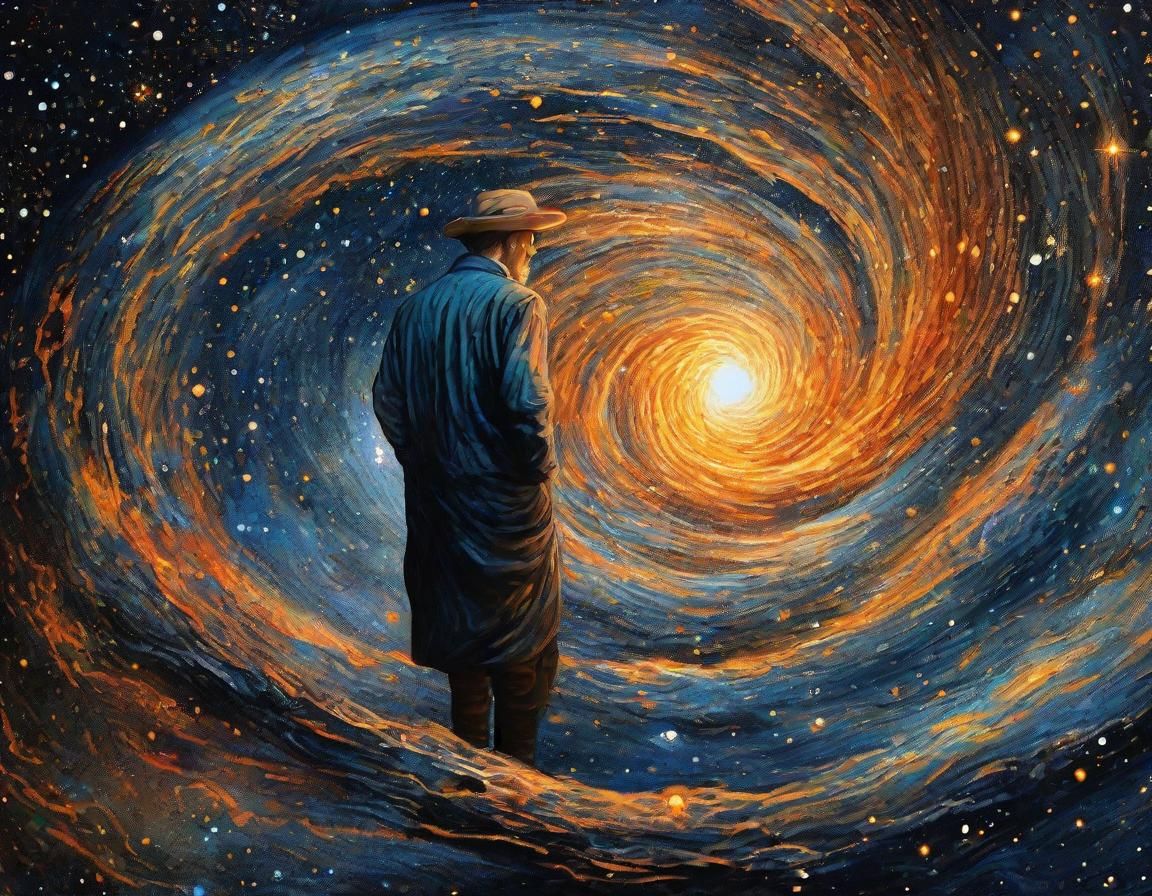 Celestial Blacksmith Forging Stars in Surreal Cosmos