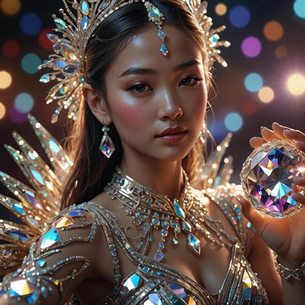 Eurasian Dancer with Gem: 3D Digital Art