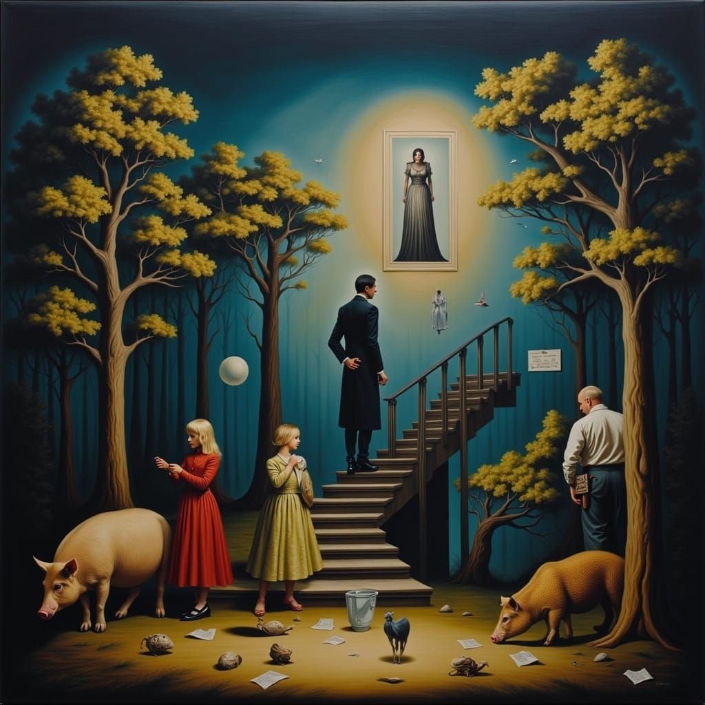 Unconscious Abstract-Surreal Dream Experience. Two dreams in...