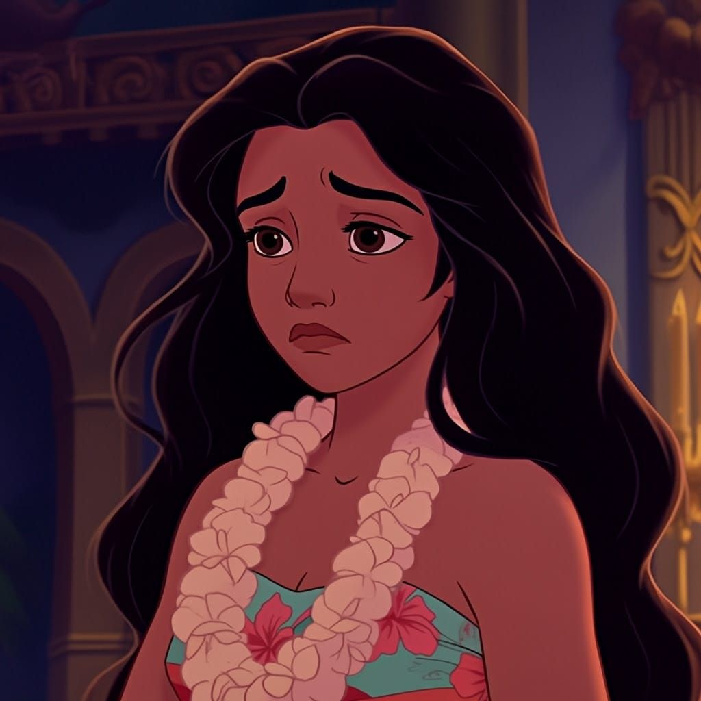 A Young Woman in a Traditional Hawaiian Hula Dancer Costume ...