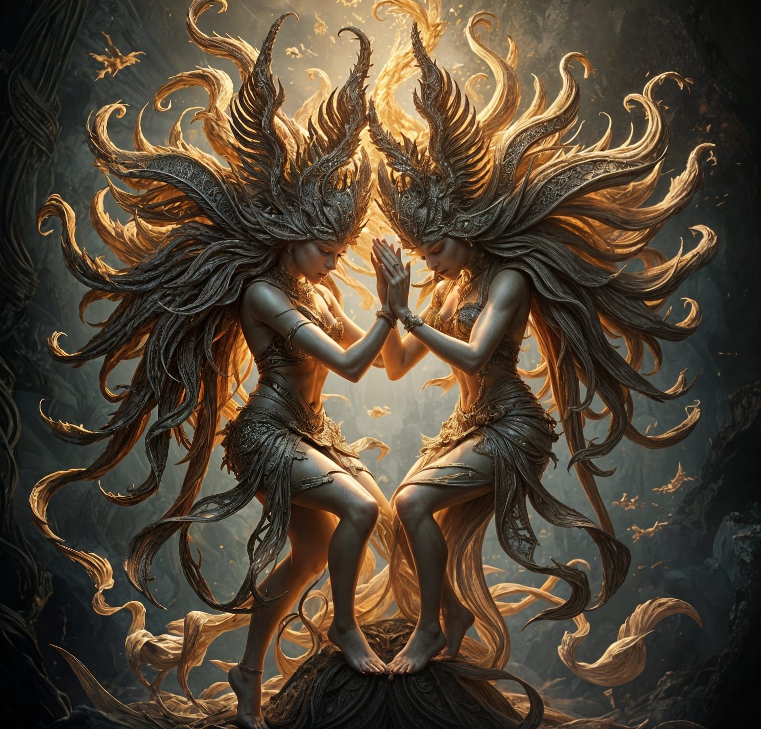 Dancing Heads in Rococo Fantasy Style