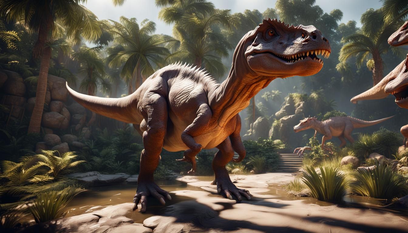 Dinosaurs in a Zoo: 3D Game Cinematic Graphics