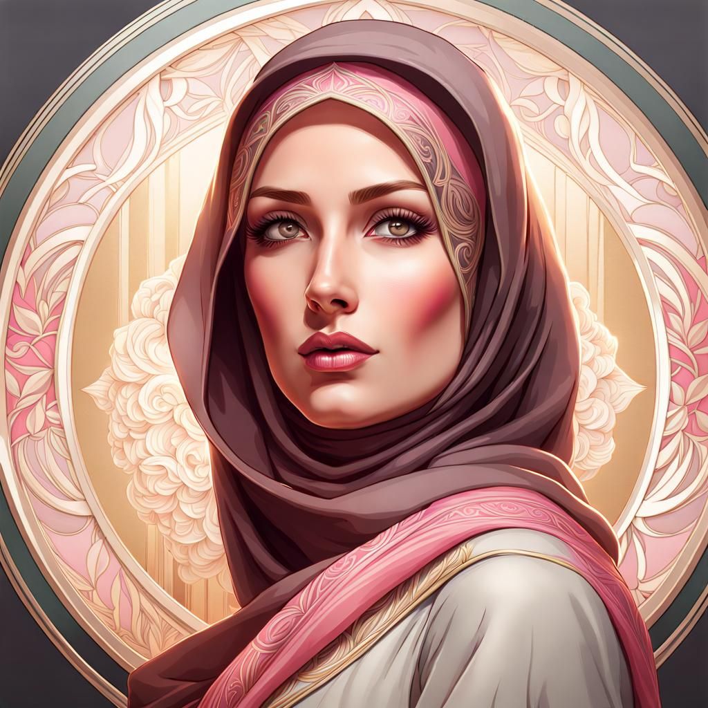 Elegant Hijabi Woman in Pastel Hues