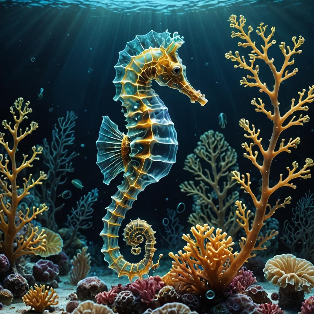 transparent seahorse
