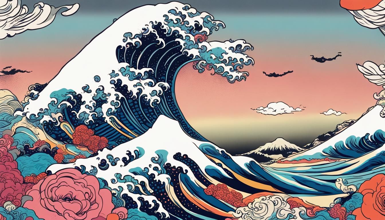 The Great Wave: Colorful Reimagining