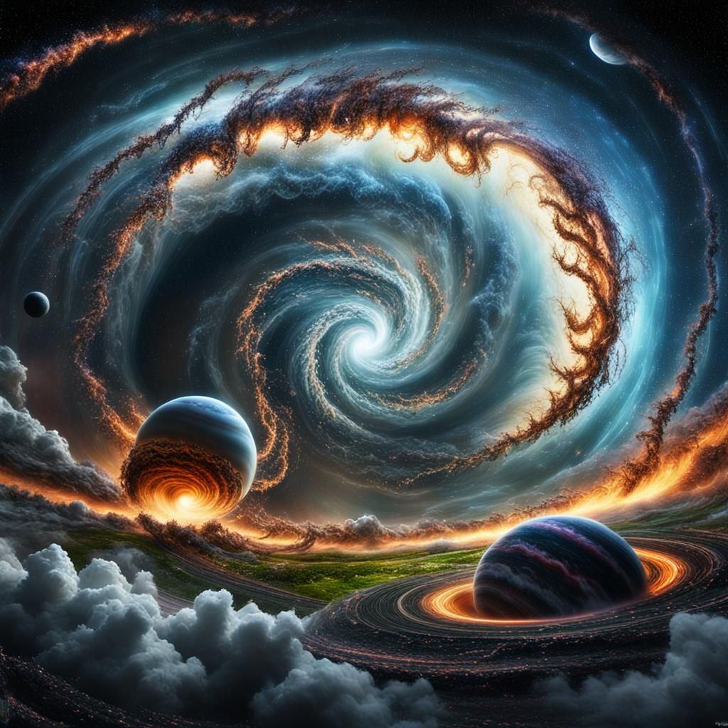 Spectacular Cosmic Tornado in Hyper-Realistic Digital Art