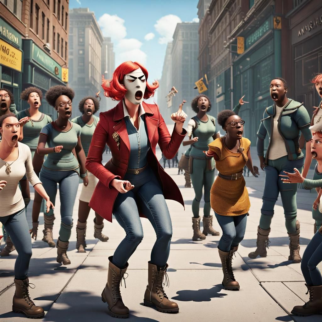 Chaotic Meme Scene in Gothic Renaissance Style