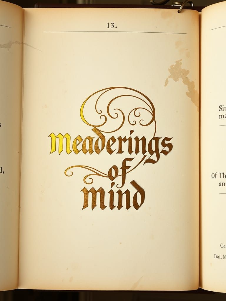 Calligraphy on Aged Page Reads Meanderings