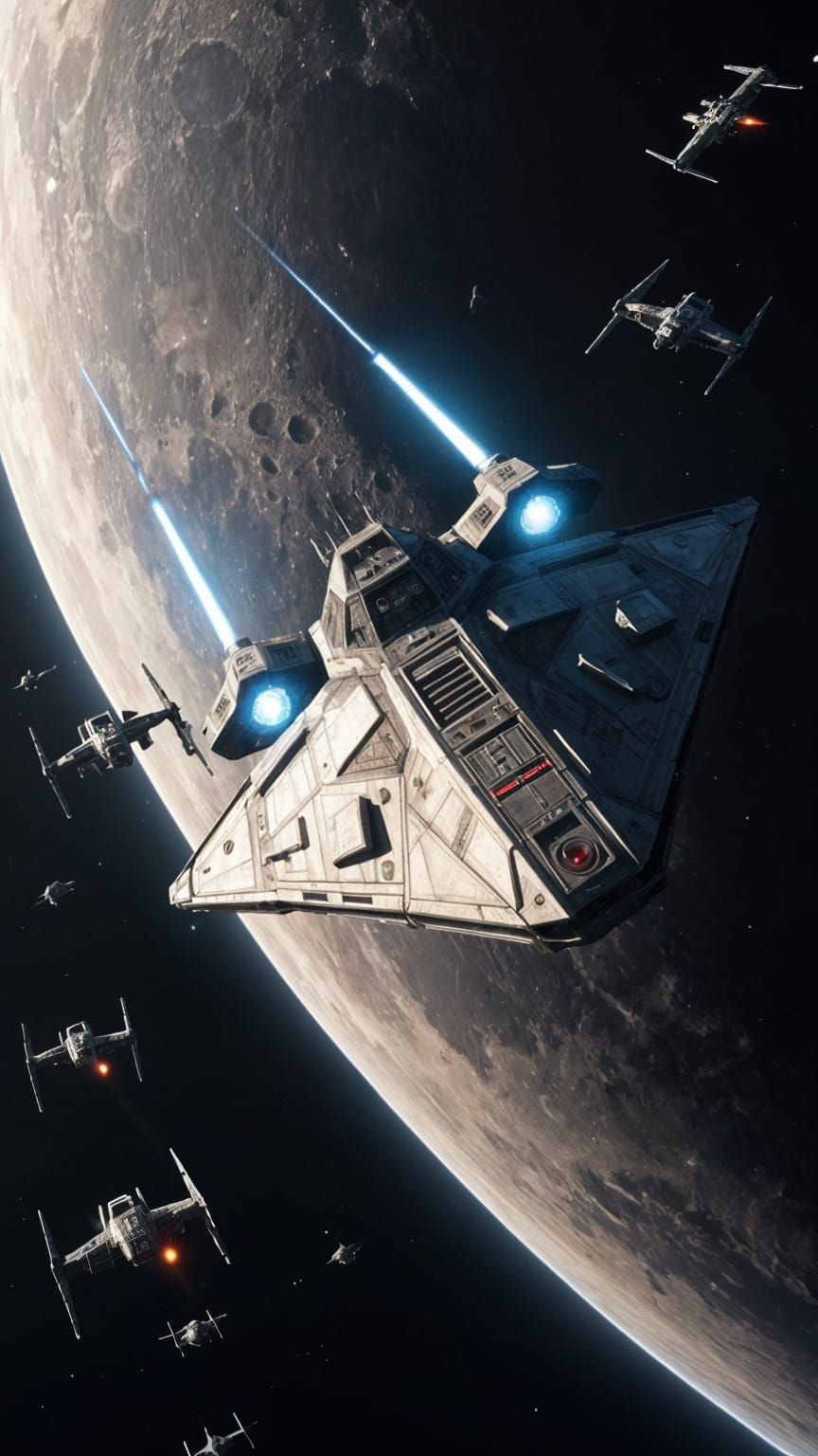 Star Wars Rebel Cruiser Approaches Death Star