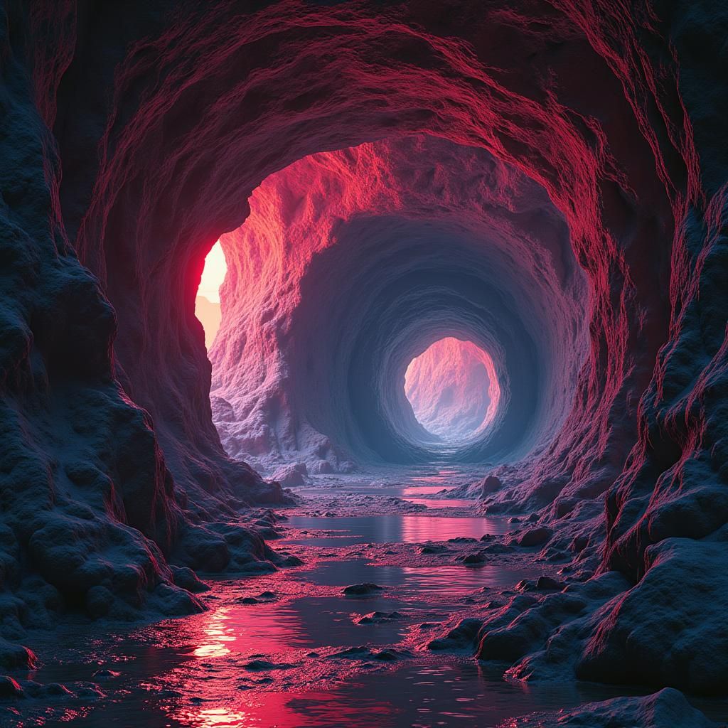 Surreal 80s Travel Documentary Still in Pop Art Style