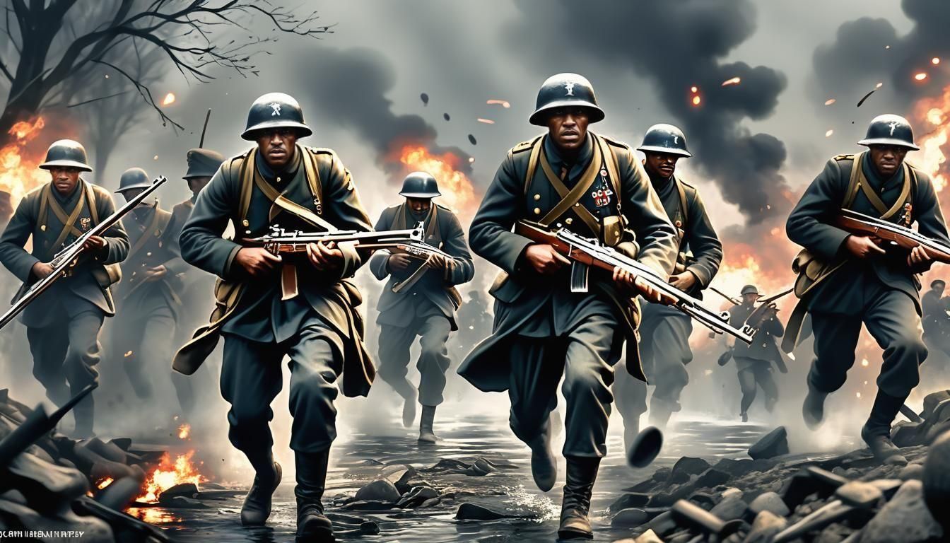 Harlem Hellfighters Reach the Rhine in Splash Art