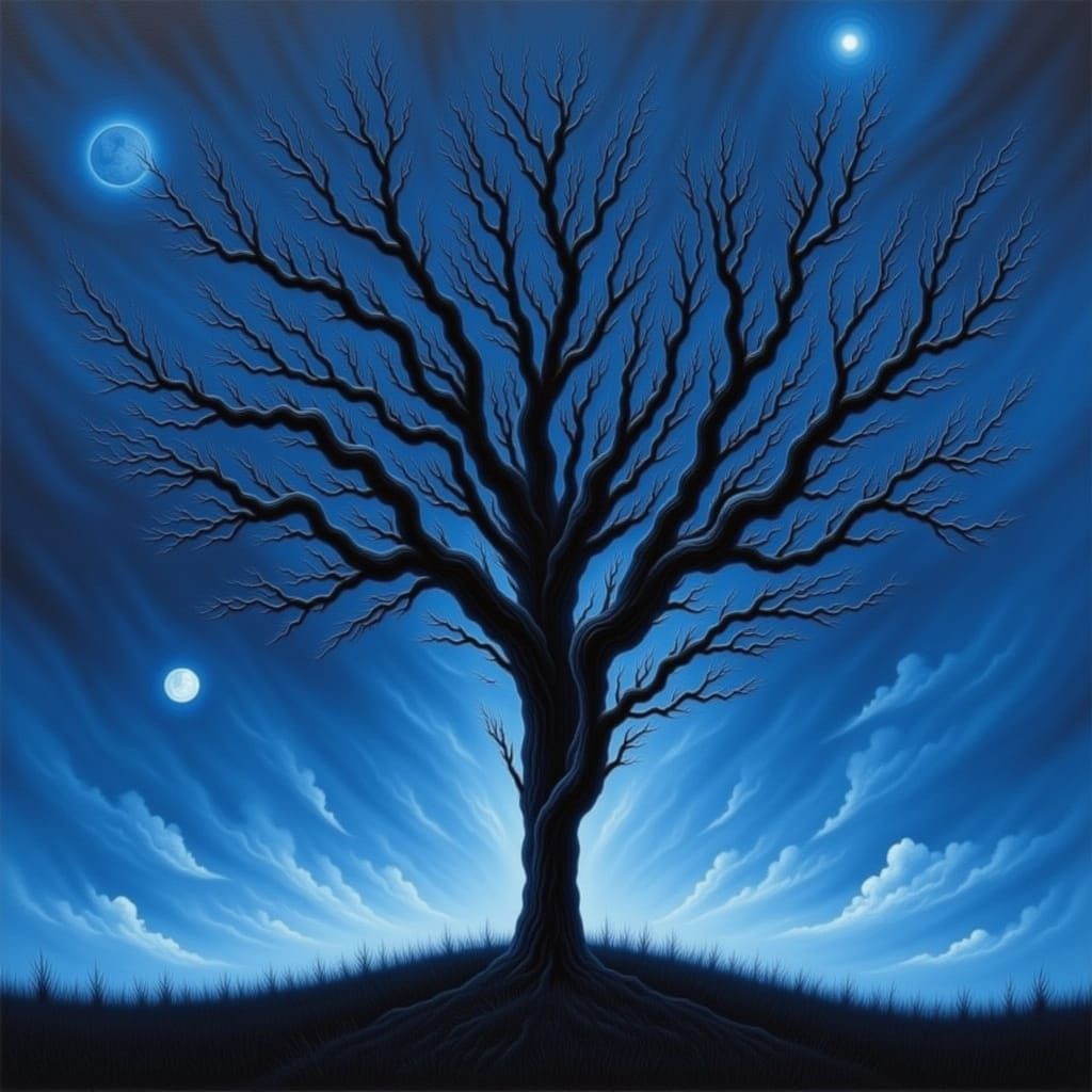 Abstract Dark Blue Composition: Blue Condition