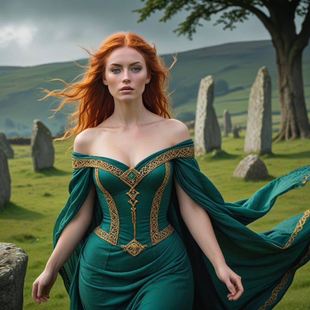 With red-gold hair, and sea green-eyes Angharad was the most...