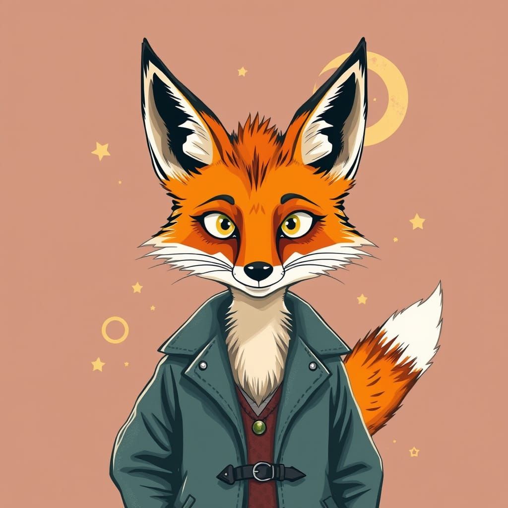 Whimsical Fantastic Fox Character Art