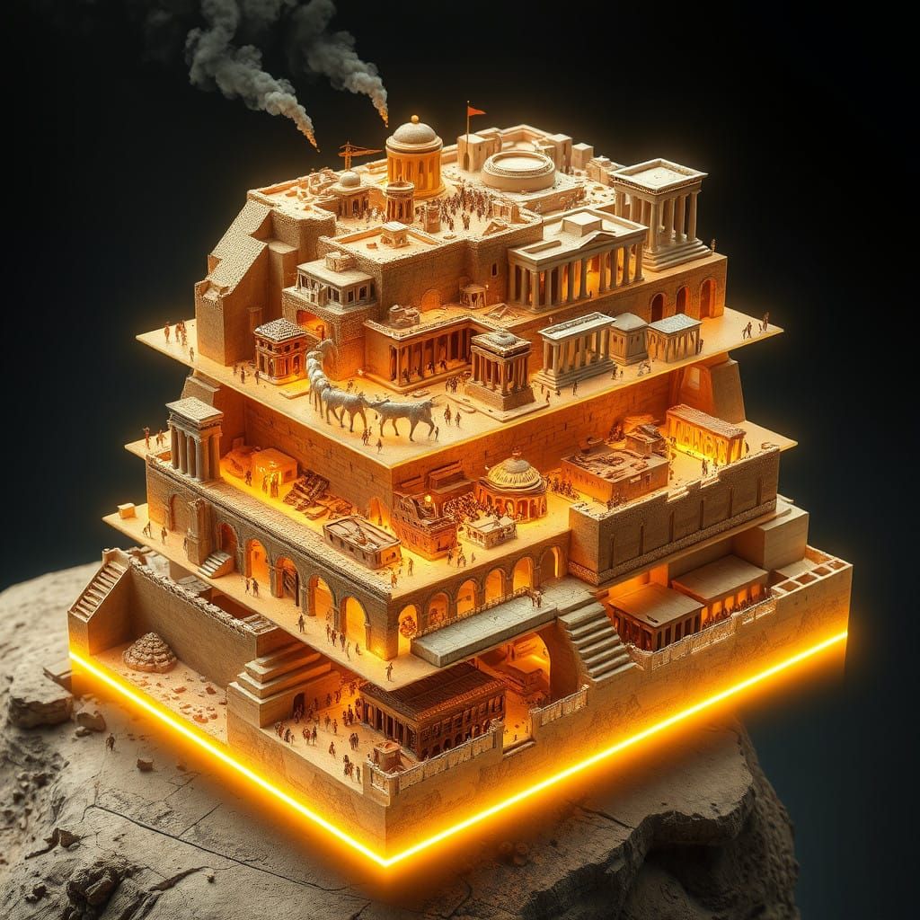 Ancient Troy's Layers Unveiled in Vivid 3D Holographic Cutaw...