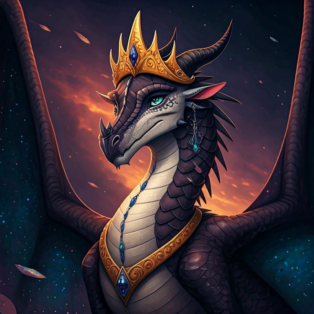 Stunning Nightwing Dragon Princess in Opulent Digital Matte ...