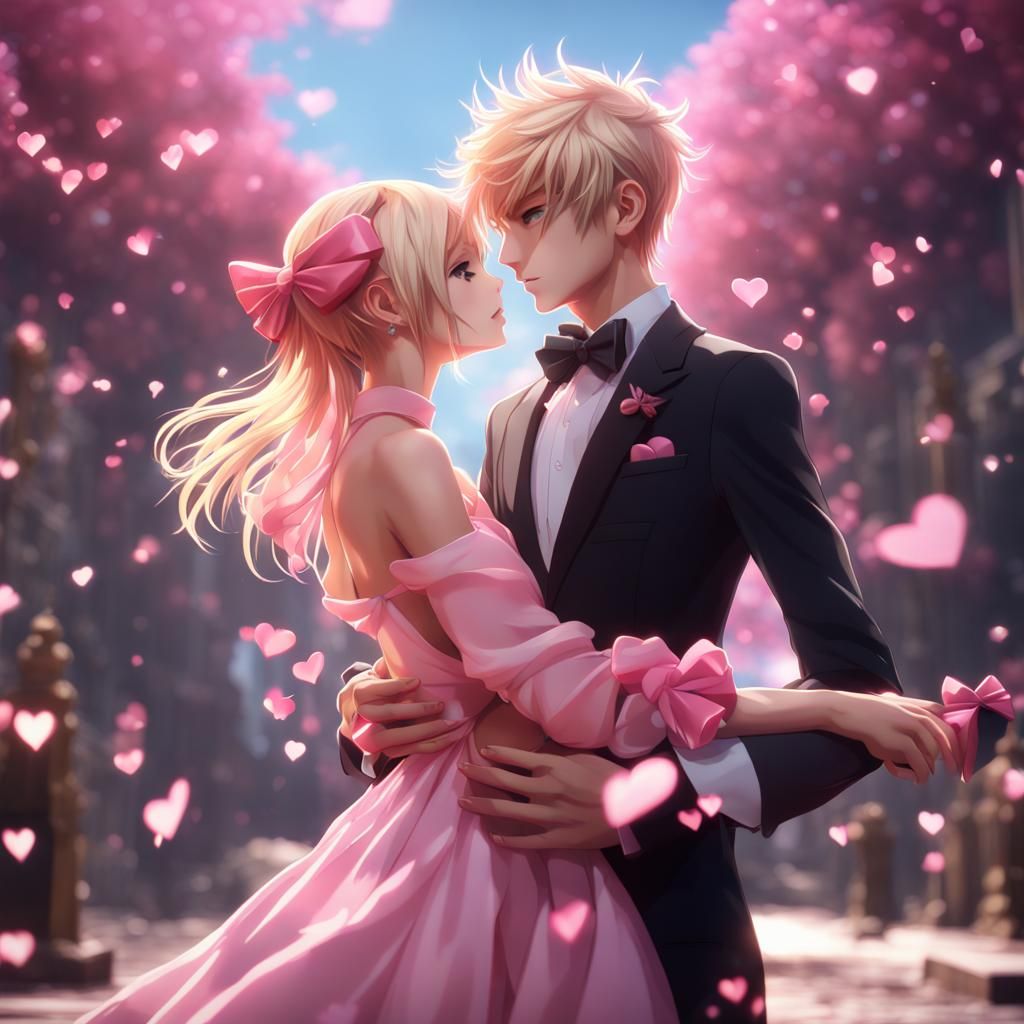 Anime Boy and Girl Falling in Love
