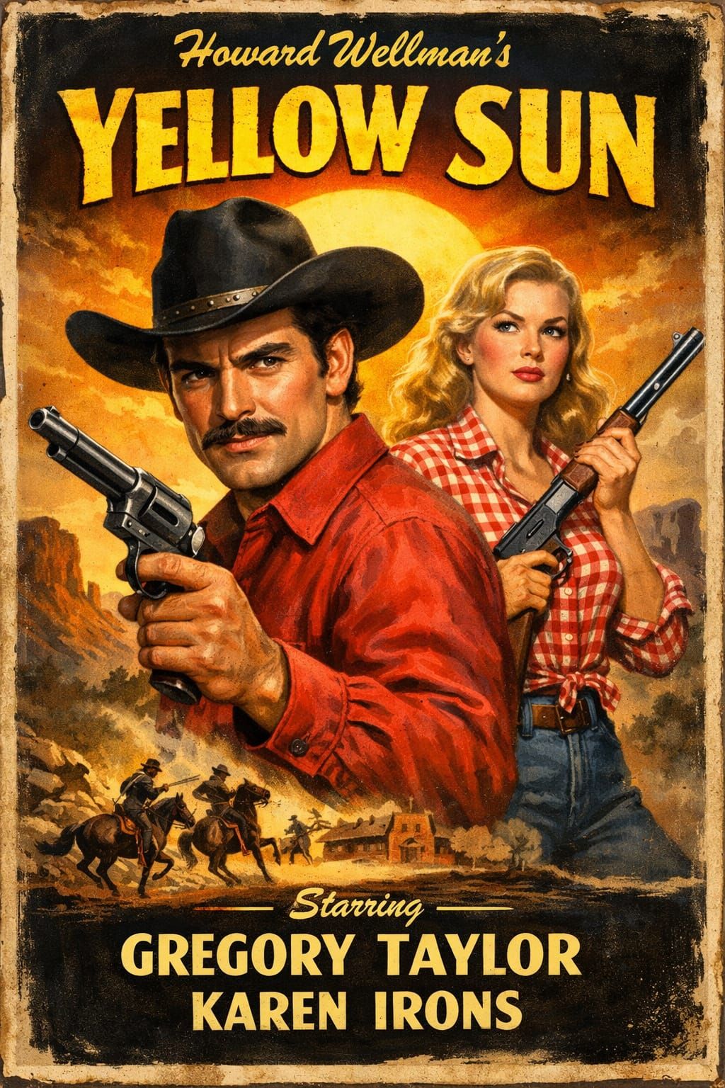 1940s Western Movie Poster: Devilishly Handsome Cowboy