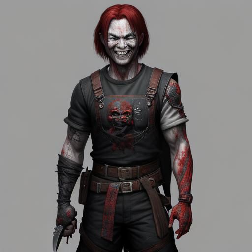 Sinister Chucky with Knife: Detailed Matte Painting