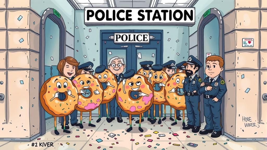 Anthropomorphic Doughnut Attack on Police Station