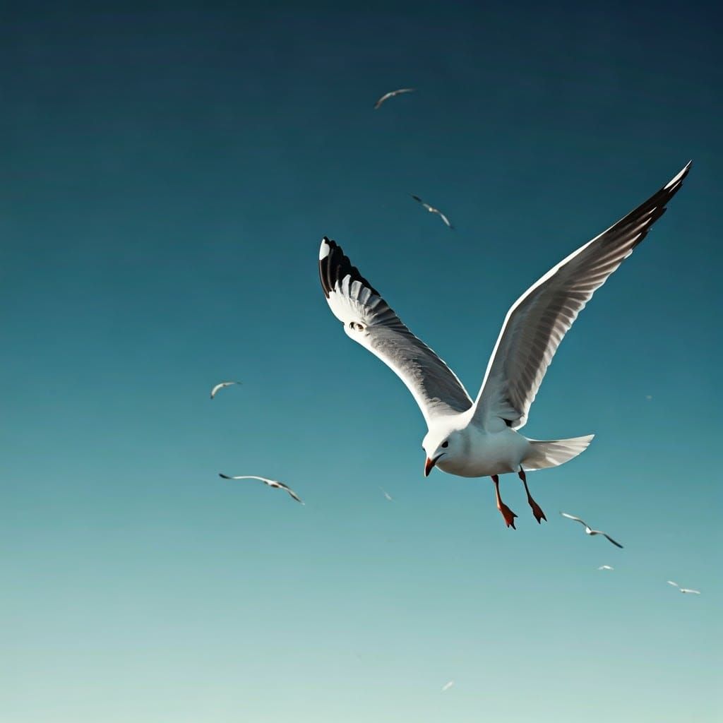 Seagull Soars in Cinematic Anime Style
