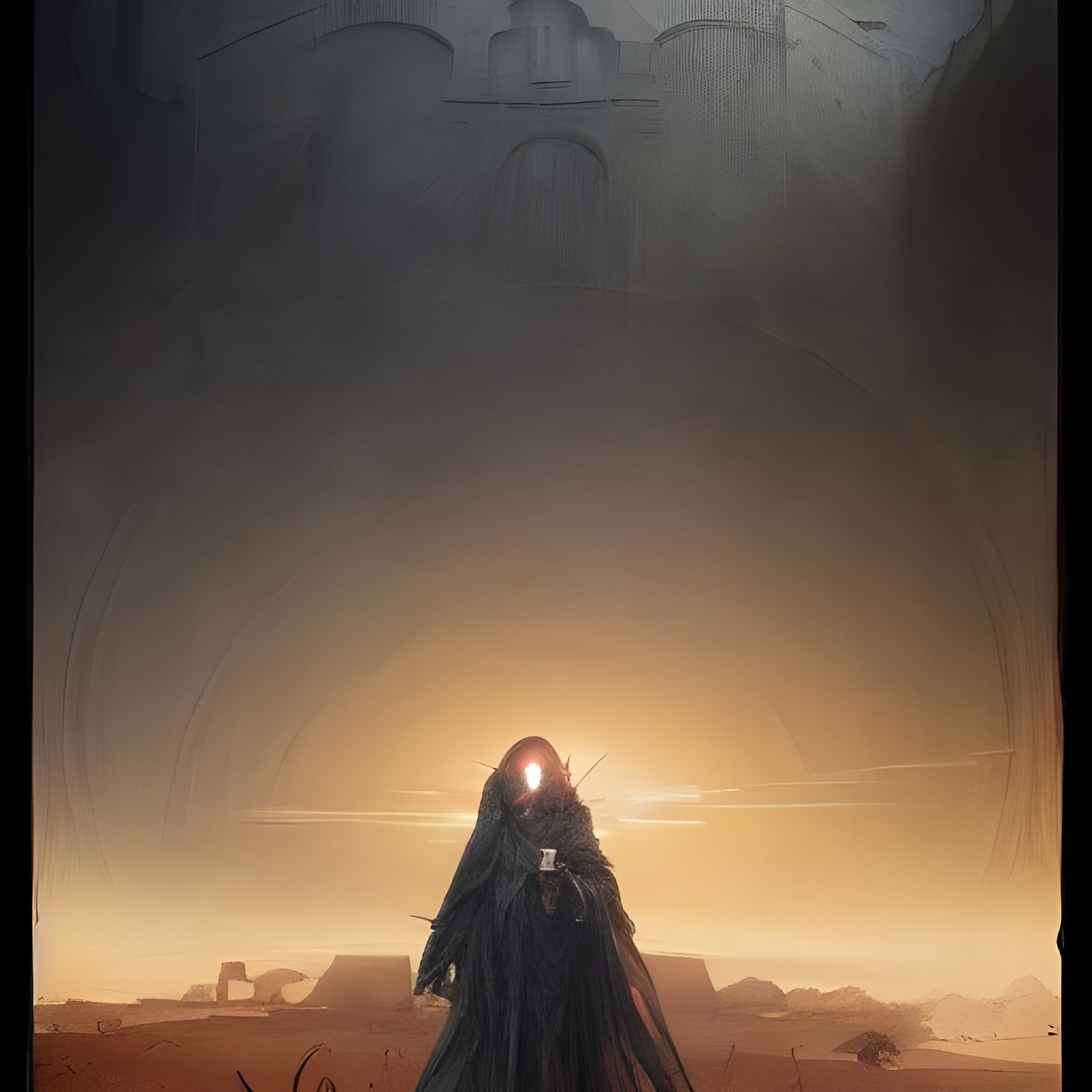 Sinister Desert Sorcerer Painting by Rutkowski