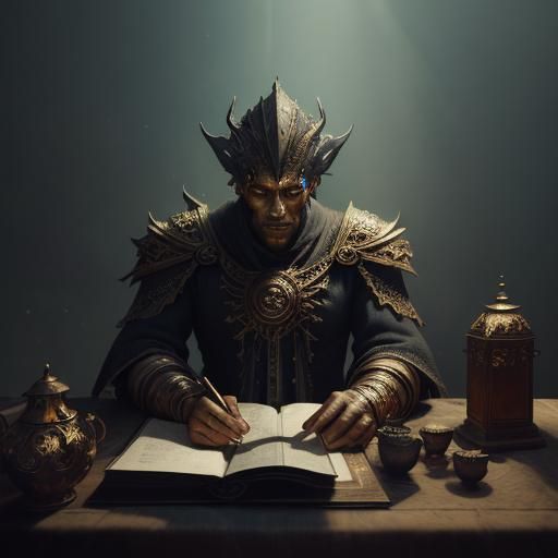 Mystical Album with Fantasy Photos in Golden Light