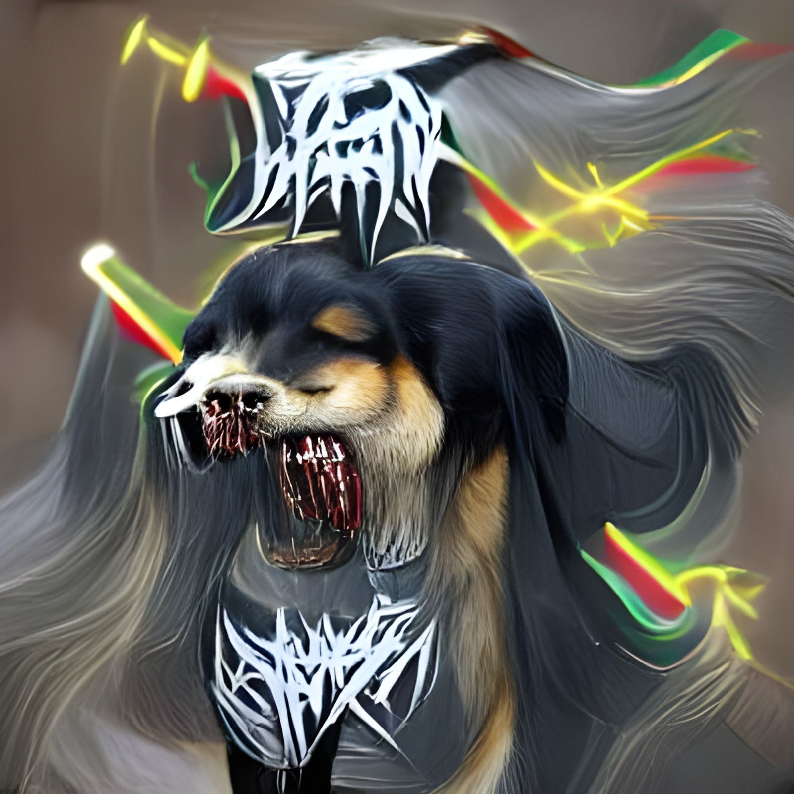 Death Metal Dog Illustration